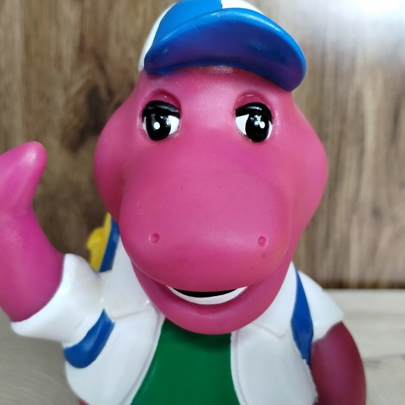 The Lyons Group Barney the Dinosaur Coin Bank Back to School Vintage 1992 7" - Picture 3 of 9